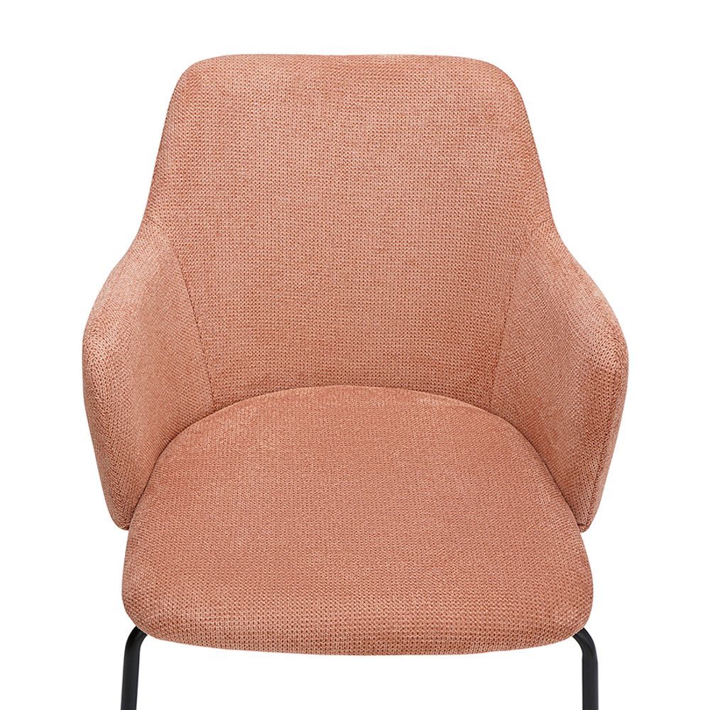 Стул Dwight, фактурный шенилл, коралловый