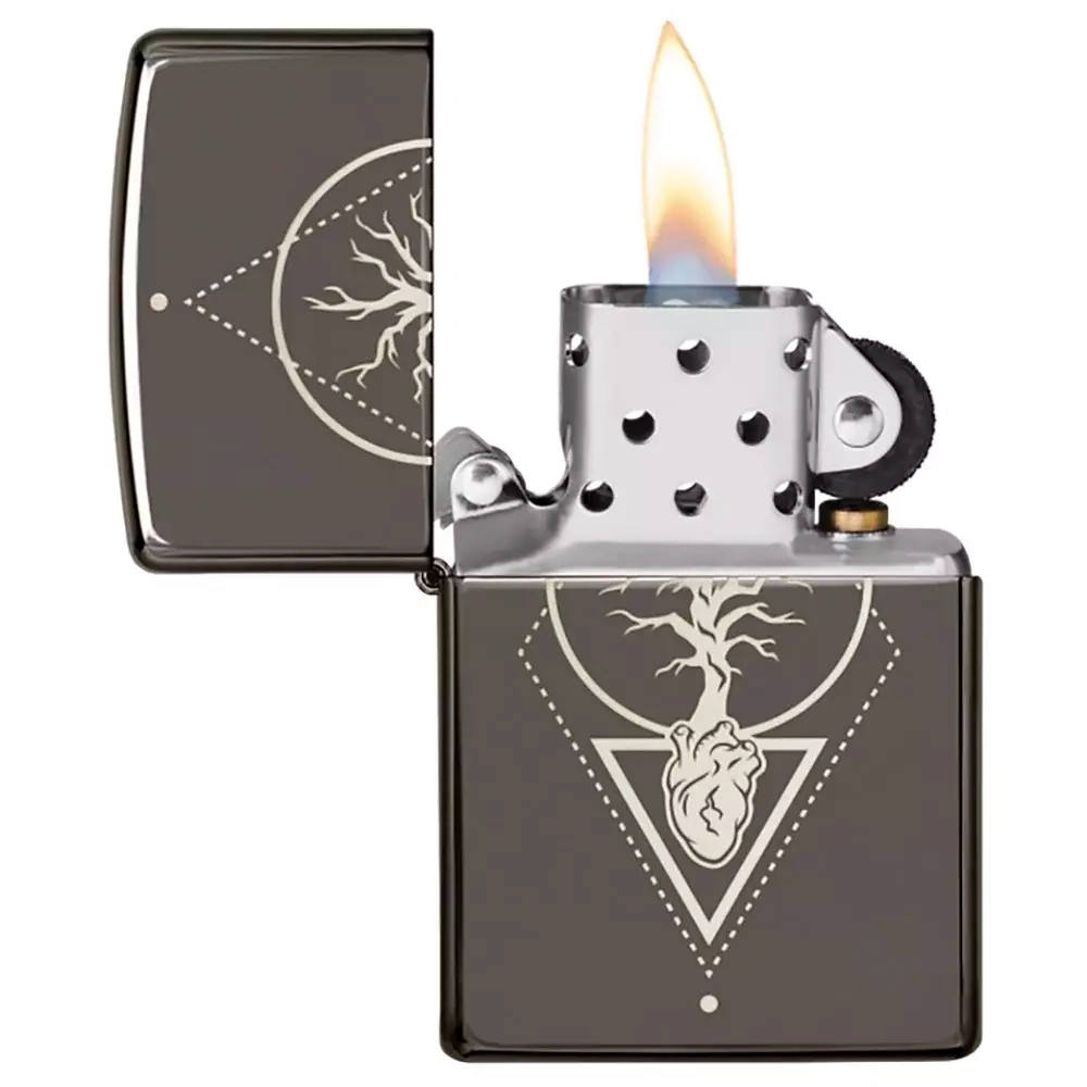 Зажигалка Zippo 49687 Heart of Tree Design, Black Ice