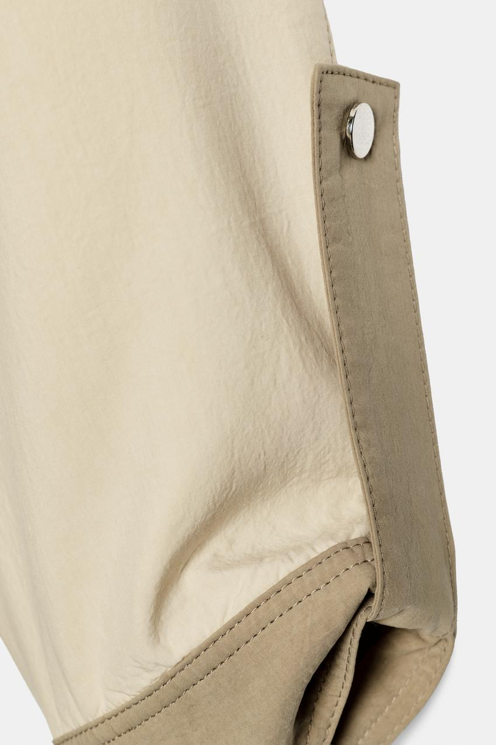 ZARA КОМБИНИРОВАННАЯ СТЕГАНАЯ КУРТКА, ПЕСОЧНЫЙ