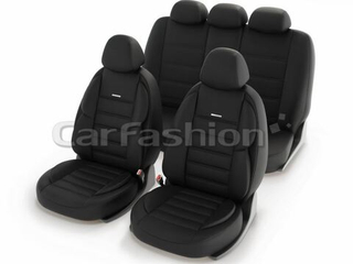 Чехлы на сидения CarFashion «GROSS» 11172 - Твид - черный/черный/т.серый (3D крой)