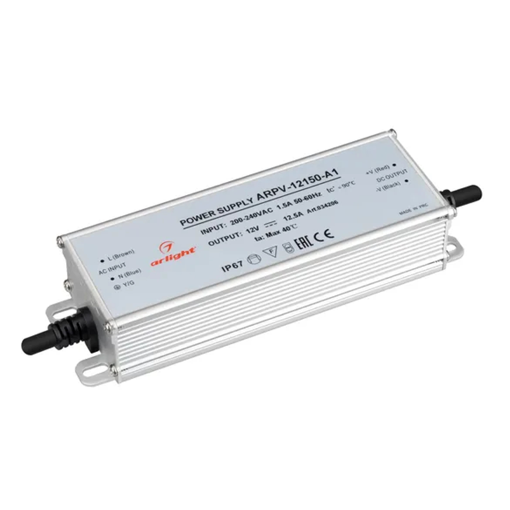 Блок питания ARPV-12150-A1 (12V, 12.5A, 150W) (Arlight, IP67 Металл, 3 года) 034206