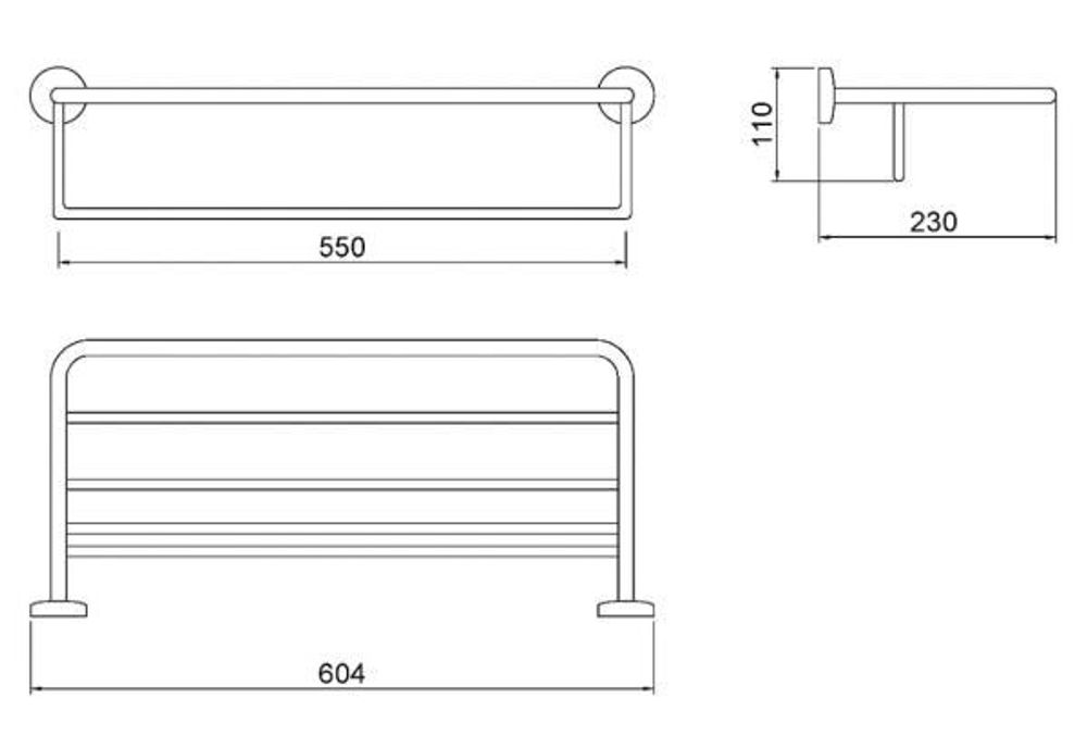 Полка для полотенец 600 мм латунь MONACO 16378.B глянцевый