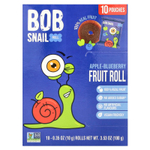 Bob Snail, фруктовые рулетики, яблоко и голубика, 10 рулетов по 10 г (0,35 унции)