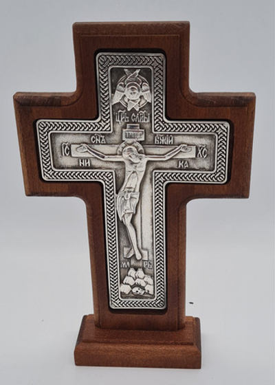 Крест на подстав. средн.сер. Плетенка 17123(Ков) 60160737