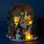 Стеклянный шар со снегом Новогодние каникулы. Снежный шар с метелью и подсветкой