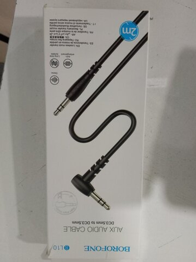 Кабель AUX, Jack 3,5mm(m) - Jack 3,5mm(m) Borofone BL10, 2м, круглый, боковой. черный