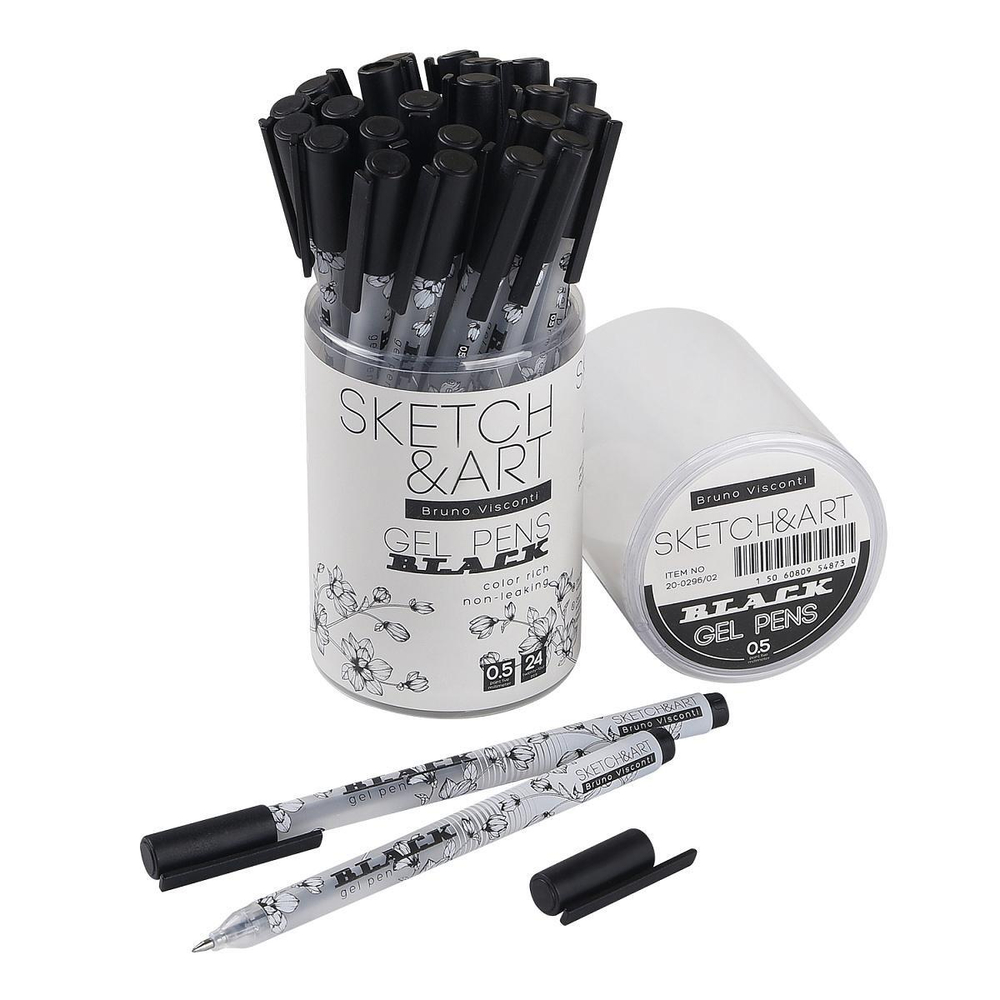 Ручка гелевая, 0.5 мм, черная Sketch&Art "UniWrite.Black" (Bruno Visconti)