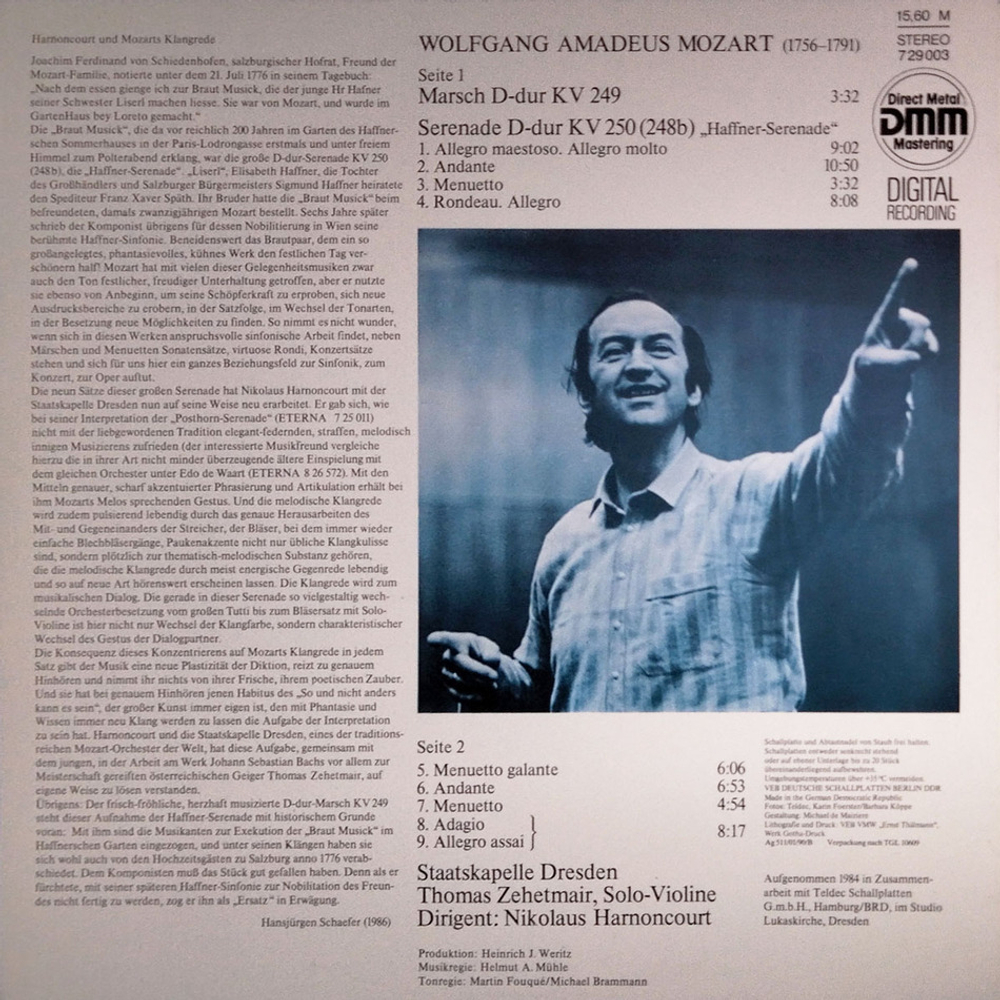 Комплект / Nikolaus Harnoncourt: Harnoncourt Dirigiert Mozart (2LP)