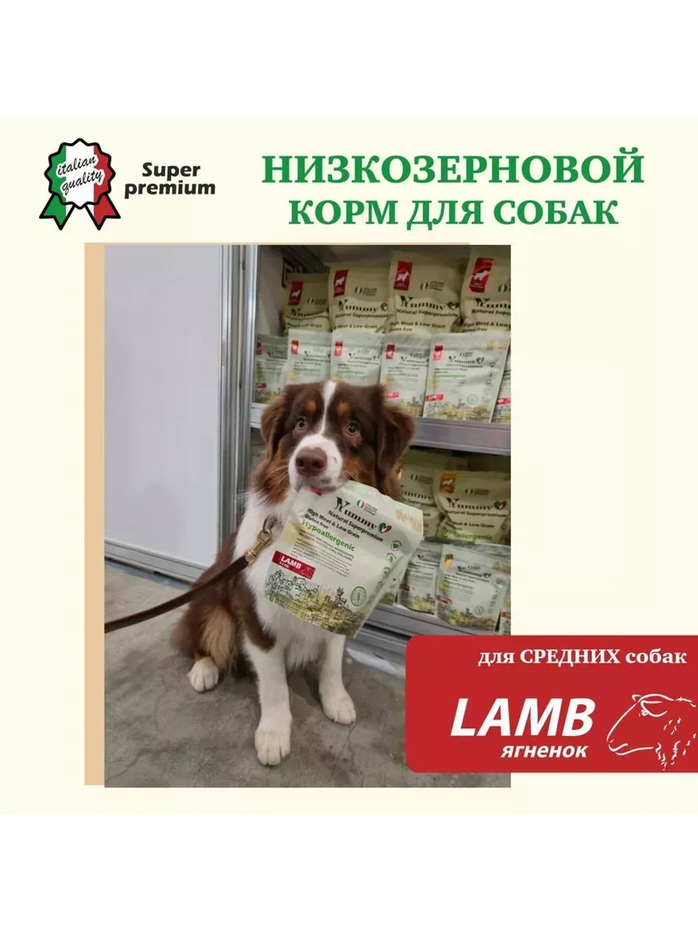 Корм для собак средних и крупных пород, ягненок 2,5 кг