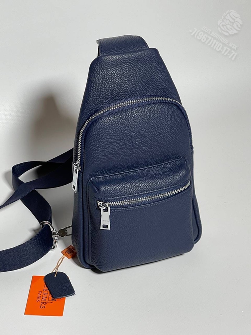 Нагрудная сумка слинг Hermes Cityslide синяя 31x17 см