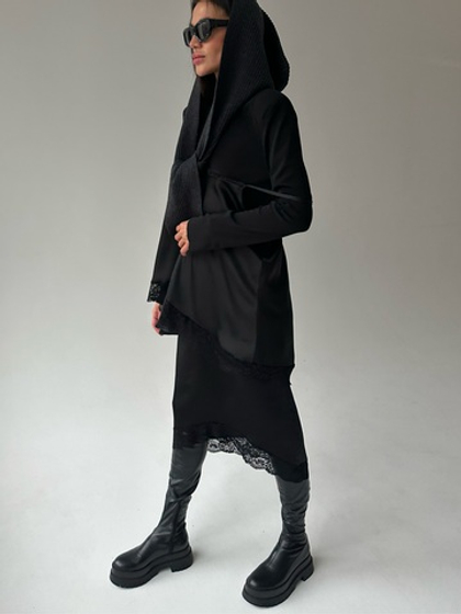 Юбка шелк MIDI (черный)