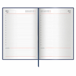 Ежедневник недатированный МАЛЫЙ ФОРМАТ (100х150 мм) А6, BRAUBERG "Select", балакрон, 160 л., темно-синий, 123481