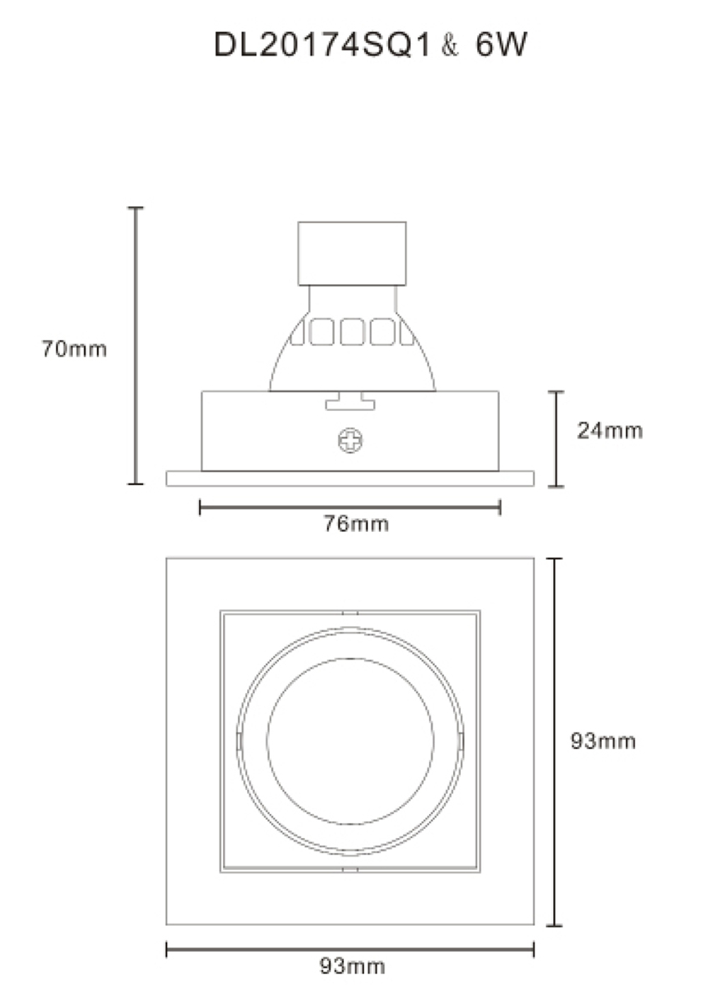 Встраиваемый поворотный светильник под сменную лампу