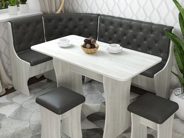 Кухонный уголок bravo "Оливьер" (Сосна Винтерберг/Кожзам Mercury Graphite (AT)) -G/Л3