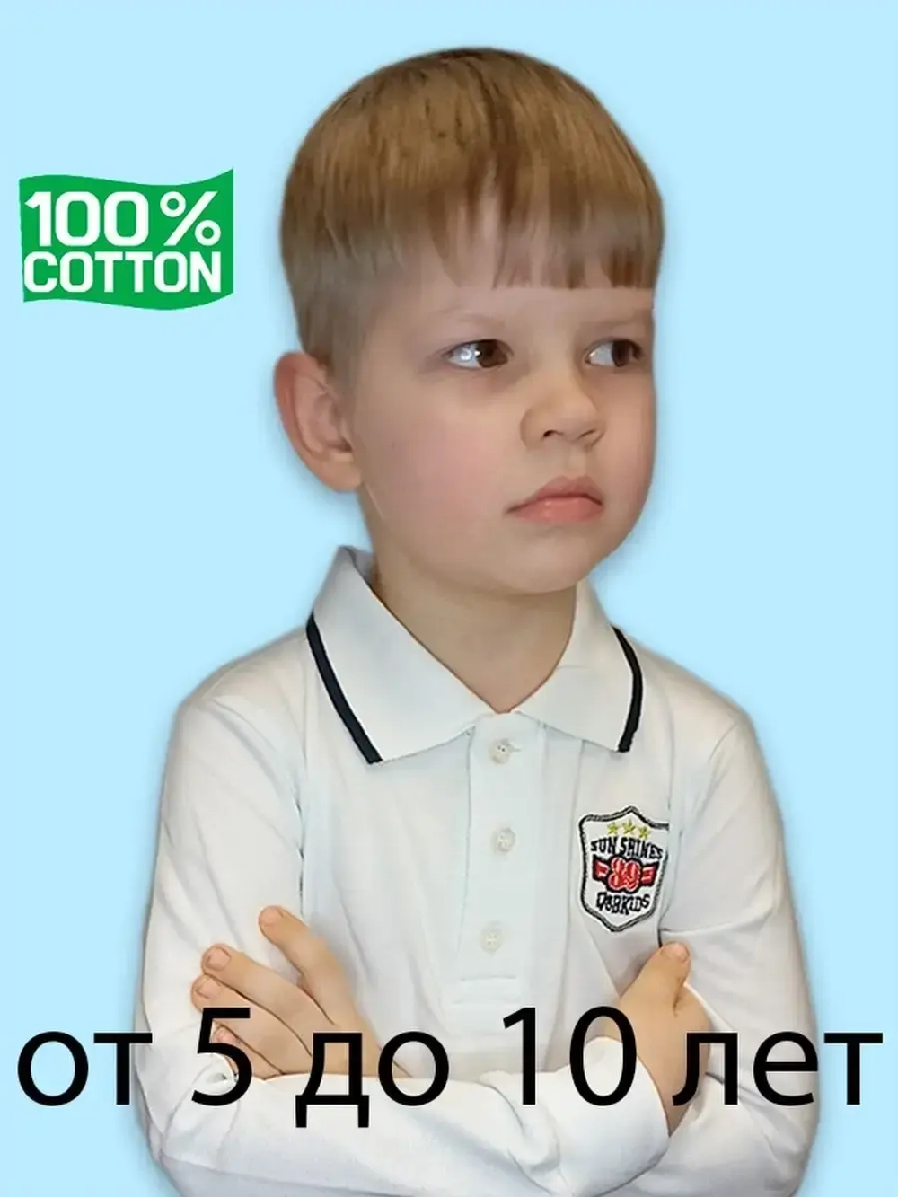 Футболка-поло с длинным рукавом