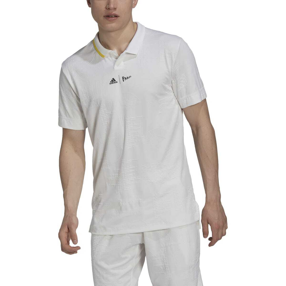 Мужское теннисное поло Adidas London Polo - white/impact yellow