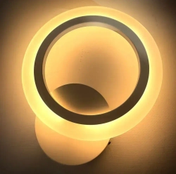 Бра, настенный светодиодный светильник белый, круглый 8449/1 WH, 14Вт 3кв.м. 1601