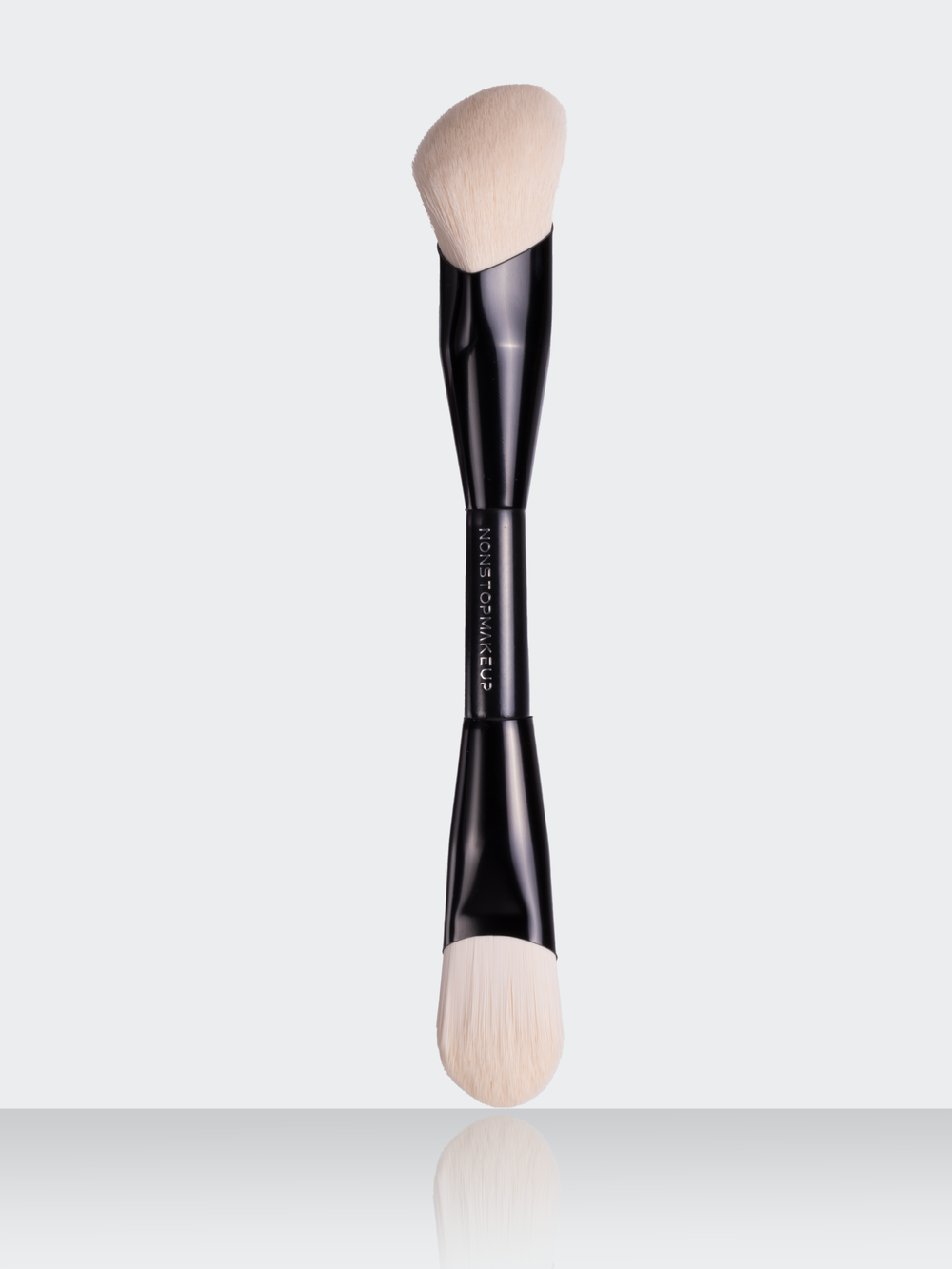 NONSTOPMAKEUP BS03 Flawless Finish Foundation Brush, Кисть для тона, скульптора, румян, двусторонняя кисть, высококачественный синтетический ворс, черная, 1 шт
