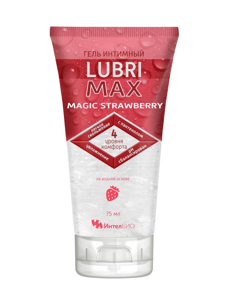 Интимный гель-смазка на водной основе Lubrimax Magic Strawberry - 75 мл. Интимный гель-смазка на водной основе Lubrimax Magic Strawberry - 75 мл.