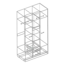 Шкаф трехстворчатый с 2 ящ. ПО ЦЕНТРУ "Милана"