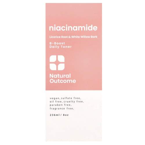Natural Outcome, Ниацинамид, ежедневный тоник B-Boost, без отдушек, 236 мл (8 унций)