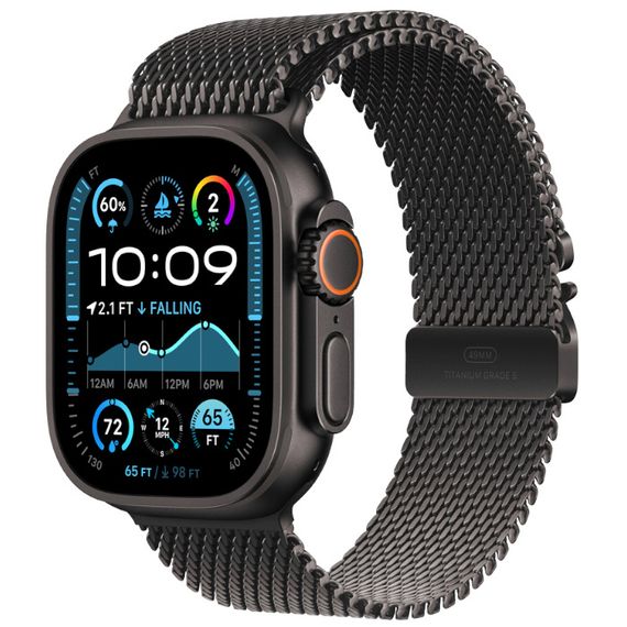 Часы Apple Watch Ultra 2 (2024) GPS + Cellular 49mm, черный титановый корпус, ремешок Milano (Черный) M
