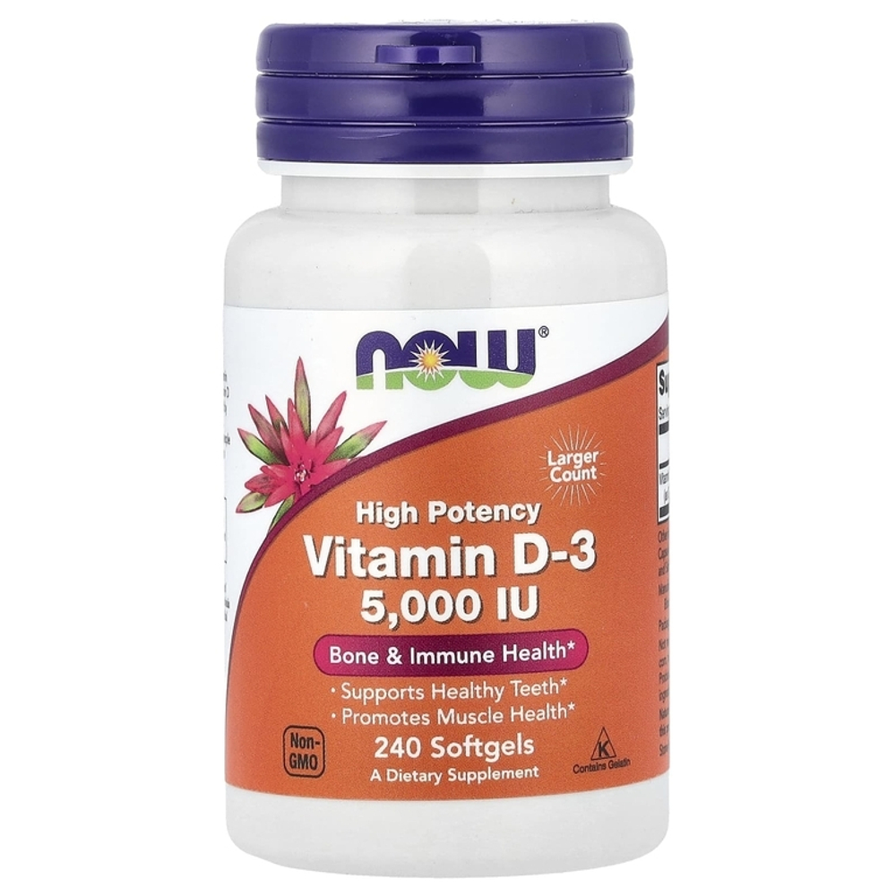 Now Foods Vitamin D3 5000 МЕ 240 softgels , Витамин Д3