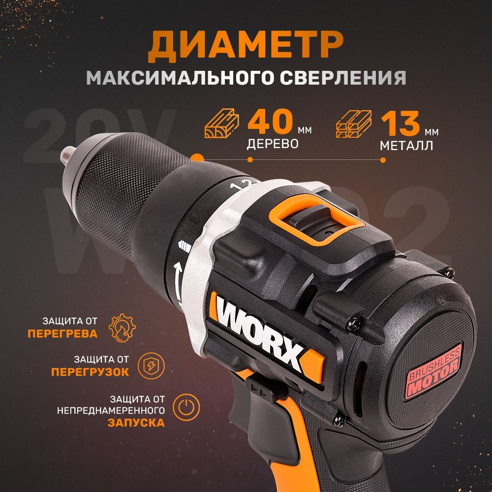 Дрель-шуруповерт аккумуляторная WORX WX102