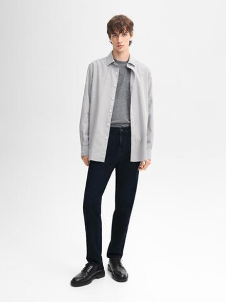 Massimo Dutti РУБАШКА КЛАССИЧЕСКОГО КРОЯ ИЗ ХЛОПКА В ПОЛОСКУ, СИНИЙ