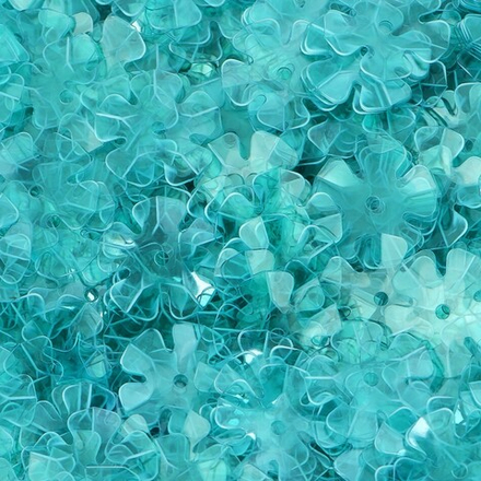Пайетка прозрачная, р.1,5см упак. 9-10 г, цв. бирюзовый