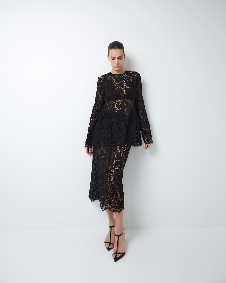 Юбка из кружева Рьешар Мареско черный
