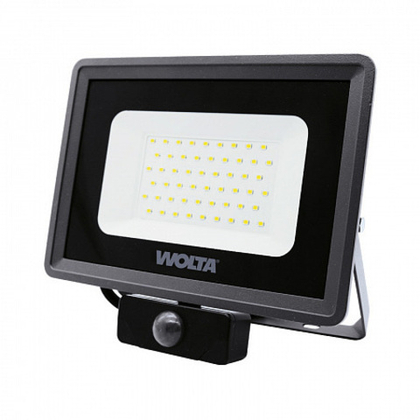 Прожектор LED 50Вт 5700K IP65 4500лм с датчиком движения WOLTA WFL-50W/06S