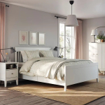 Каркас кровати с выдвижными ящиками - IKEA IDANÄS/IDANAS/LURÖY/LUROY, 200х160 см, белый, ИДАНЭС/ЛУРОЙ ИКЕА
