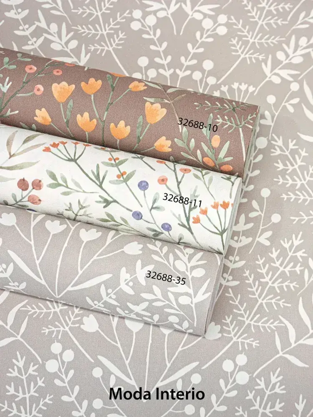 Обои флизелиновые, веточки на коричневом, прованс, метровые, для гостиной, Palantine (Moda interio)