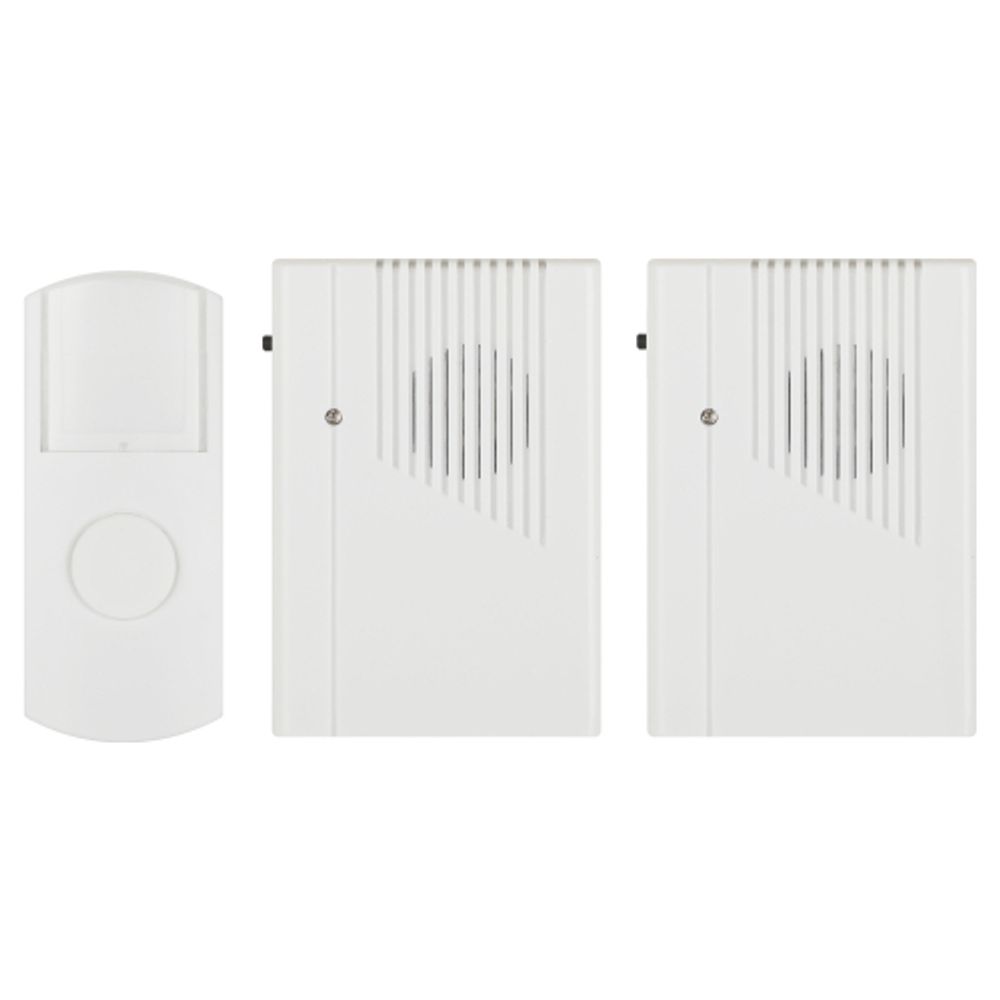 Звонок дверной ЭРА C27-2 беспроводной два динамика белый 6 мелодий | Электрозвонки беспроводные