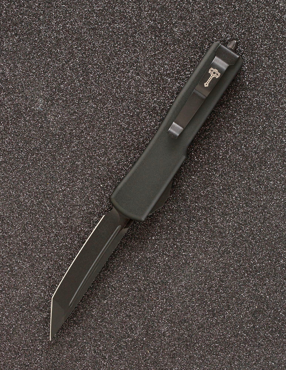 Автоматический складной нож SteelBro UTX-70 T/E Tanto Black 149-1BK (черный-черный) фронталка/выкидуха