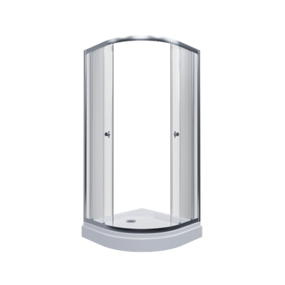 ДО "Альфа-Хром" 80х80, 1/4 круга, низ. подд. (2 места+сифонD90мм)