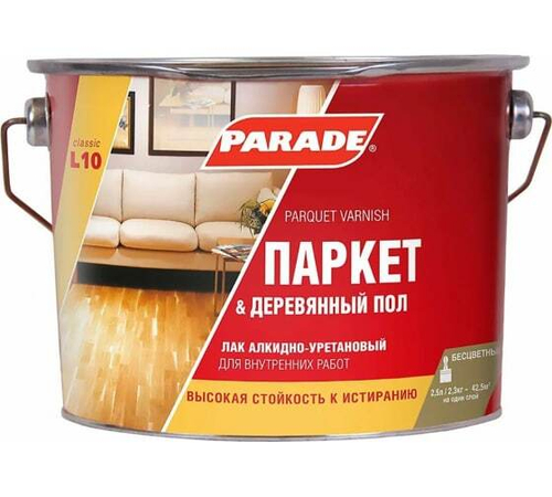 Лак паркетный 2,5л алкидно-уретановый Парад