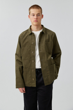 Верхняя мужская рубашка с карманами из вельвета цвета хаки
