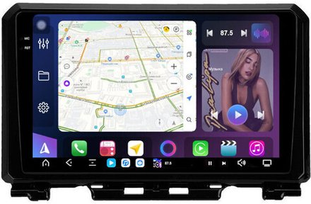 Магнитола для Suzuki Jimny 4 2019+ - FarCar GX3071M монитор 9.5" 2K QLED на Android 14, TS20, 6+128Гб, CarPlay, 4G SIM-слот