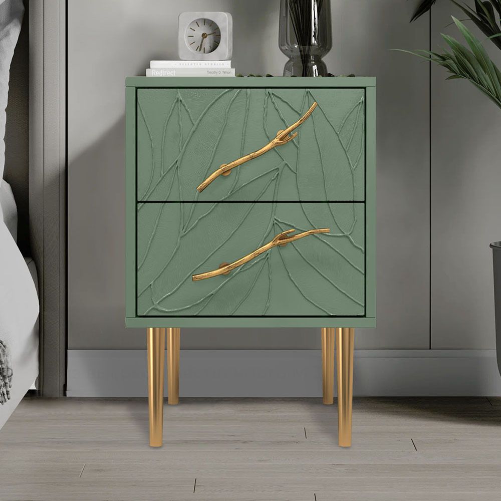 Тумба Арт Колор leaves Стайл Голд Зеленый нефрит
