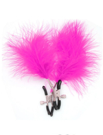 Зажимы для груди с розовыми пёрышком, регулируемые (Цвет: розовый)