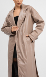 Пальто из экокожи на утеплителе Alpolux