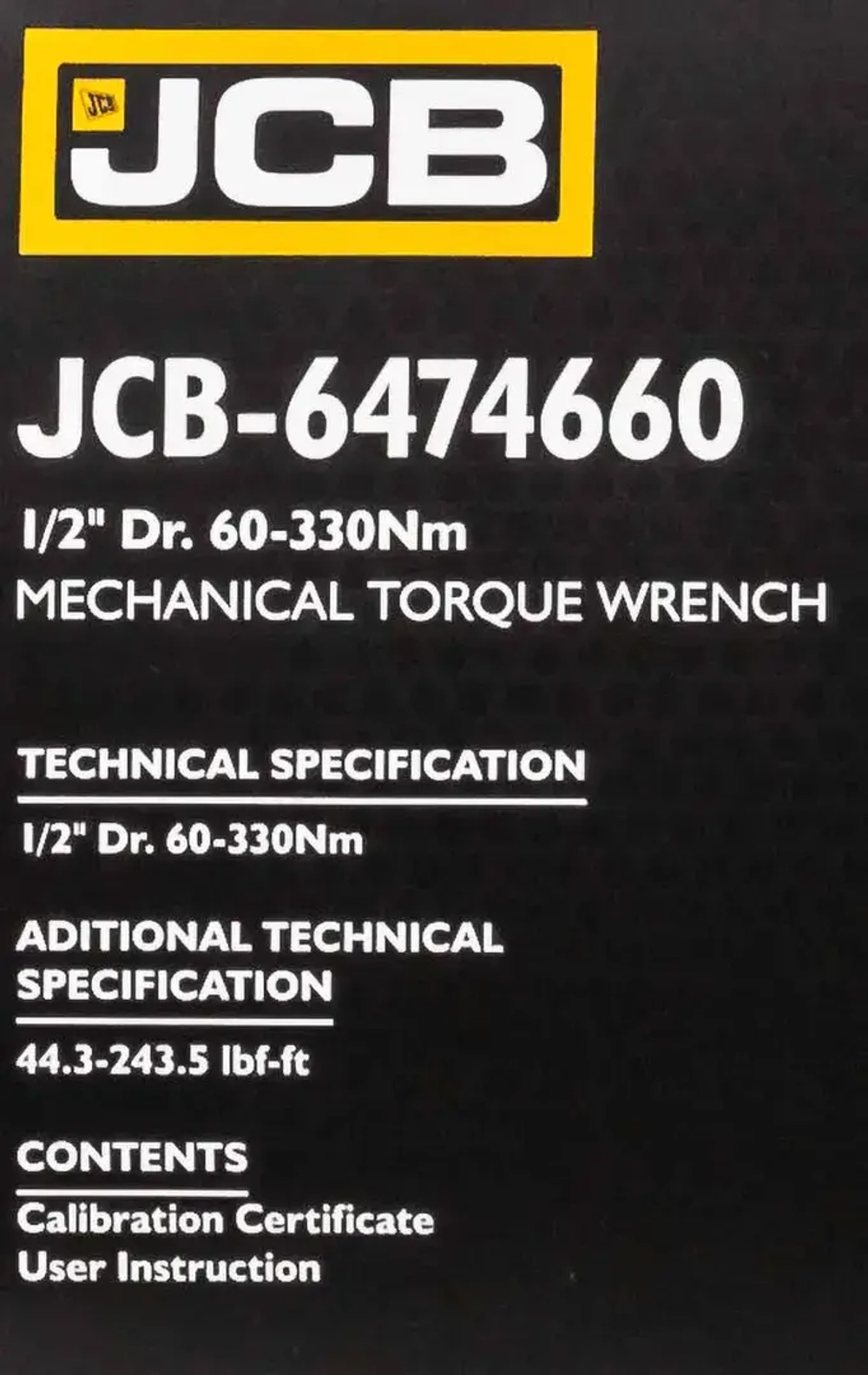 Ключ моментный 60-330Нм, 1/2'' JCB JCB-6474660