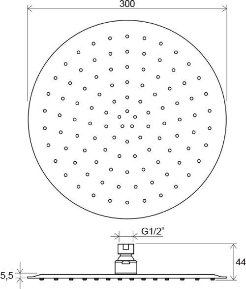 Верхний душ Ravak Chrome Slim 984.00, круглый, хром (X07P336)