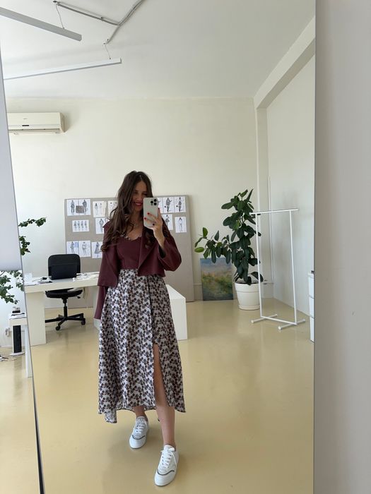 ПЛАТЬЕ МИДЖИ БОРДОВЫЙ ПРИНТ