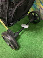 Коляска прогулочная Babalo 2022 Синий текстиль на золотой раме с сумкой