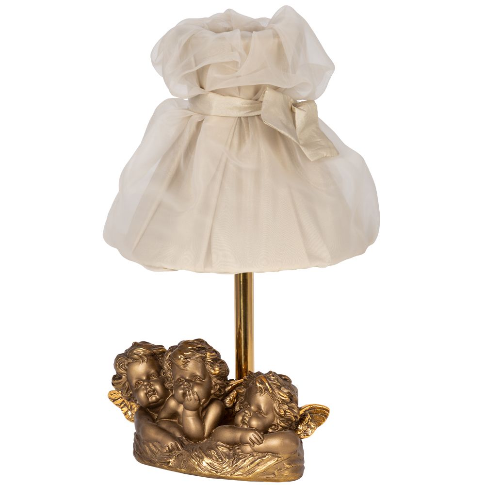 Настольная лампа Весёлые Купидоны Бронза Мадлен Жемчуг