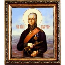 Феодор Ушаков Святой праведный адмирал. Икона на холсте.