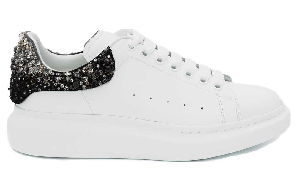 Alexander McQueen Oversized Cow Leather Sports Low top Stylish Skateboarding Shoes Men"s White